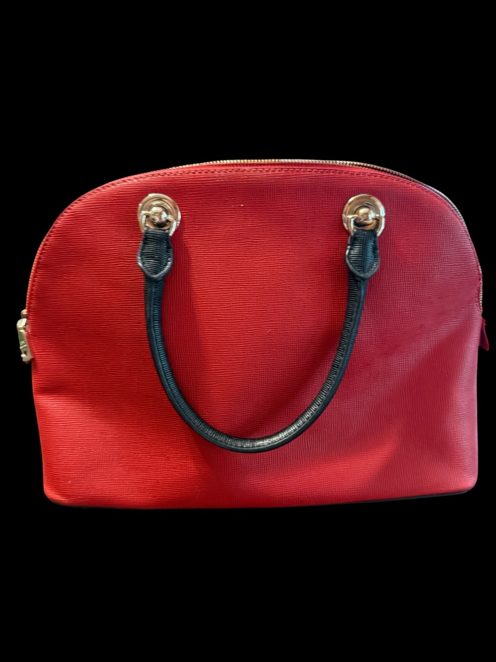 Love Moschino Red Satchel with Black Front Pocket and Gold Heart - Picture 2 of 9